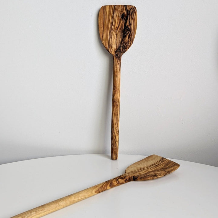 Handcrafted Olive Wood Kitchen Spatula, 13" x 3.5"