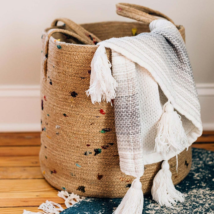 Handcrafted Fair Trade Jute Storage Basket