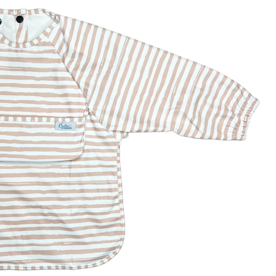 Non-Toxic Waterproof Long-Sleeve Baby Bib, Striped