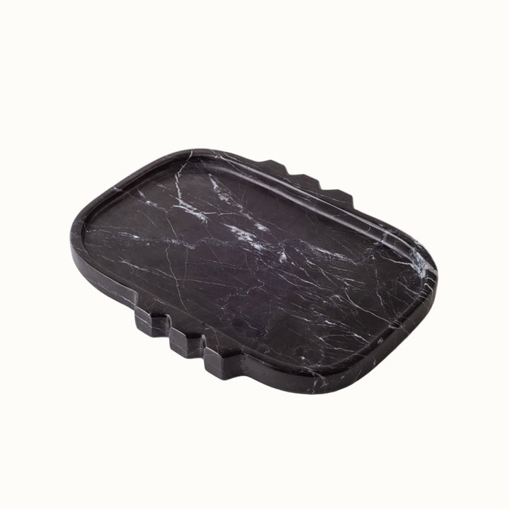 Handcrafted Black Marble Storage Tray, 8.6" x 6.5"
