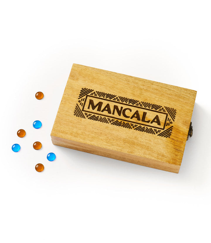 Handcrafted Mango Wood Mancala Board Game, 48 Ct.