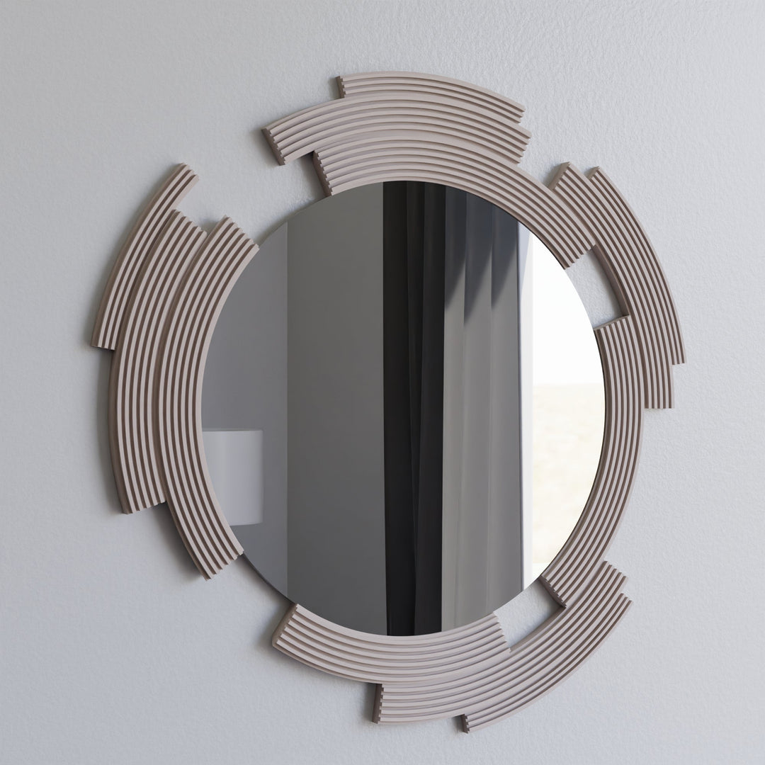 Geometric Wood Fiber Wall Decor Mirror