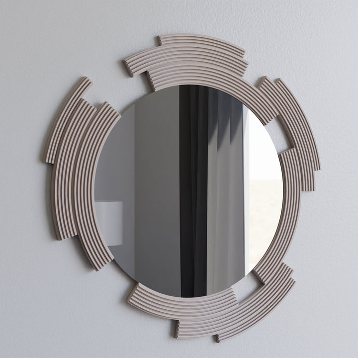 Geometric Wood Fiber Wall Decor Mirror