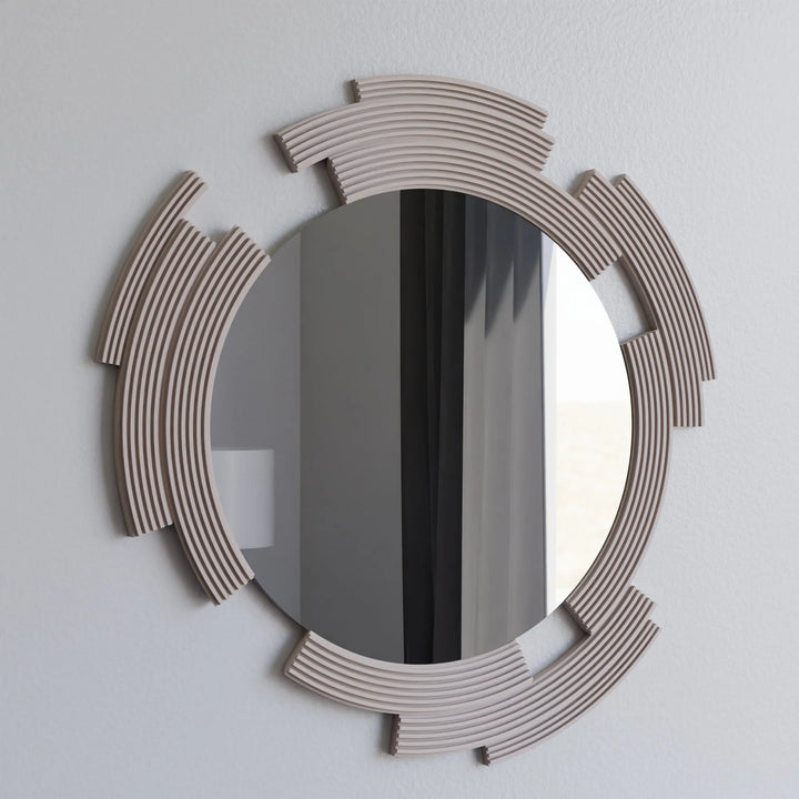 Segmented Wood Fiber Wall Mirror
