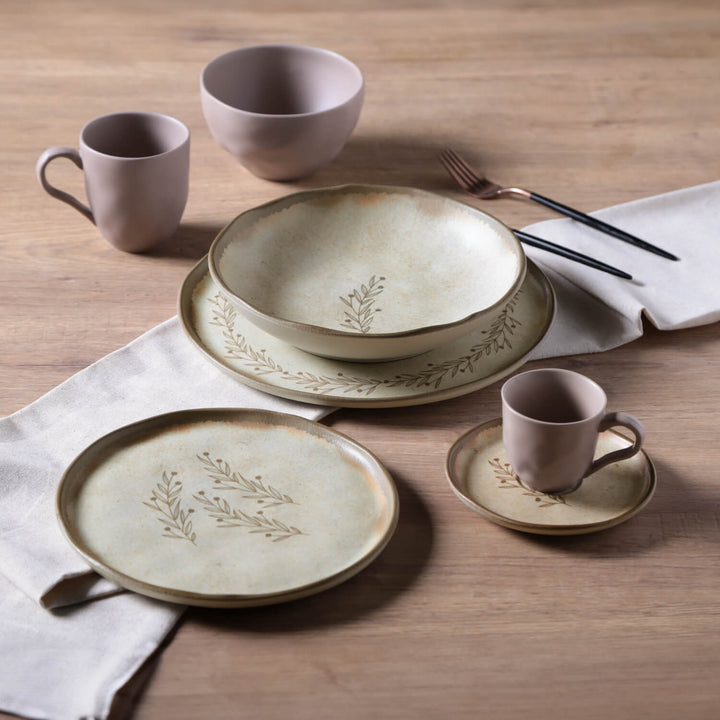 Non-Toxic Ceramic Cup &amp; Saucer Dinnerware Set, 6 Ct.