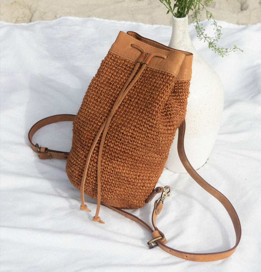Handcrafted Plant-Dyed Cactus Fiber Mini Backpack