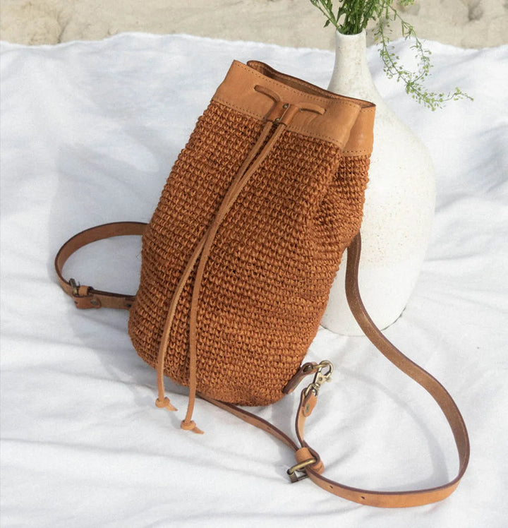 Handcrafted Plant-Dyed Cactus Fiber Mini Backpack