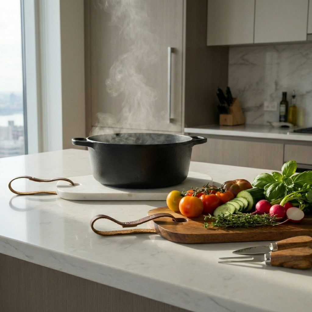 Handcrafted Marble &amp; Acacia Wood Cutting Board Set, 2 Ct.