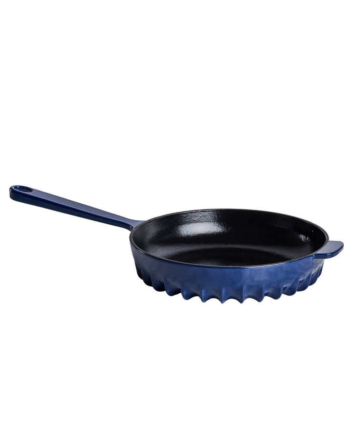 Recycled Iron Enameled Cast Iron Skillet, 10" Oxford Blue
