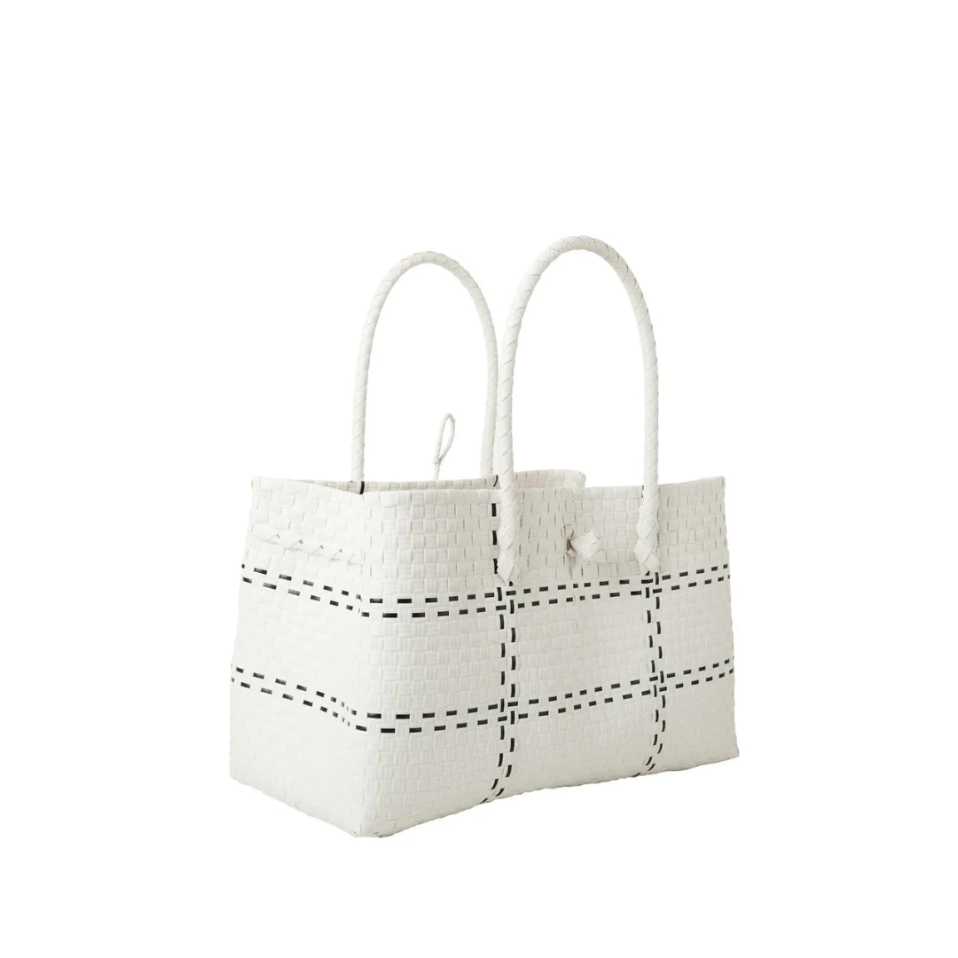 Handwoven Recycled Plastic Tote Bag, 15"