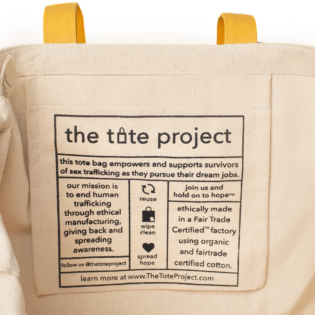 Organic Cotton Tote Bag, 16" x 16" x 5.5"