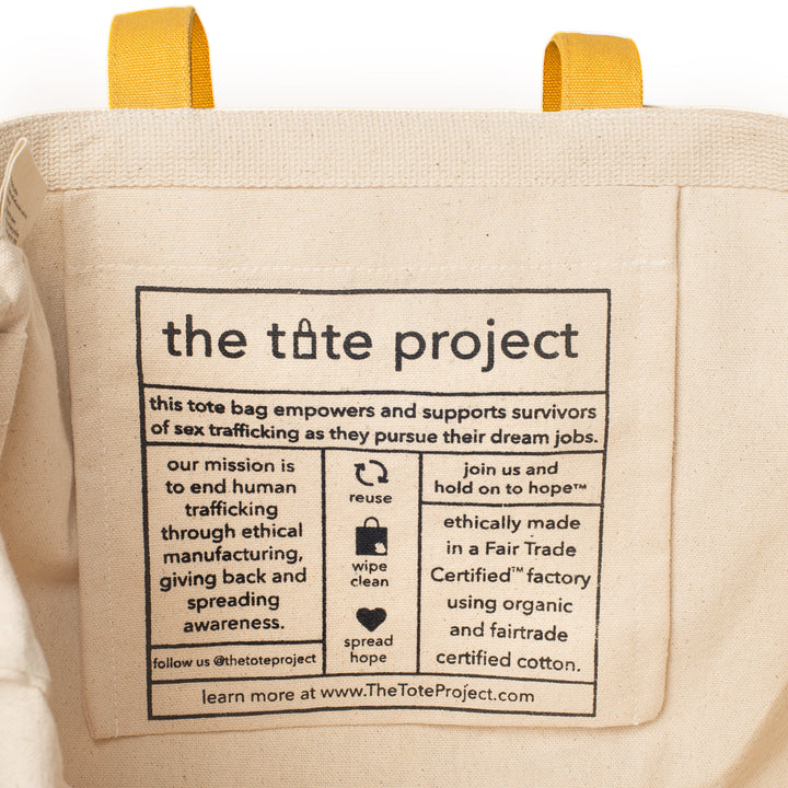 Organic Cotton Tote Bag, 16" x 16" x 5.5"