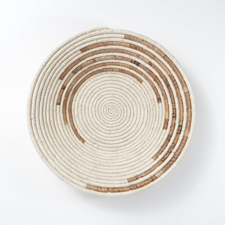 Handcrafted Banana Fiber Wave Basket, 13"