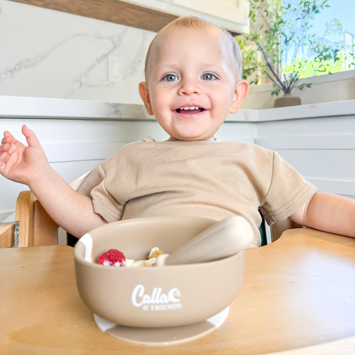 Non-Toxic Silicone Square Suction Baby Bowl, Dip-Dye