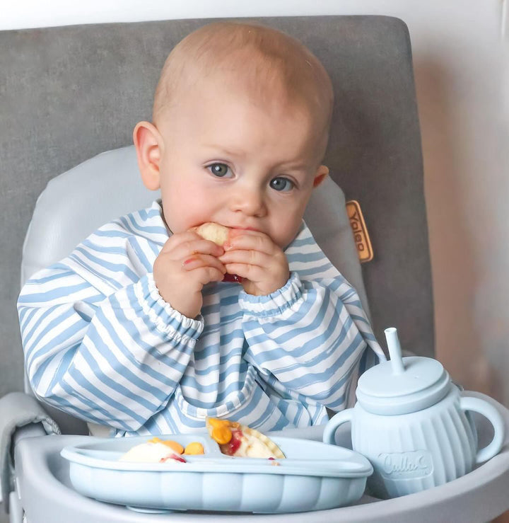 Non-Toxic Waterproof Long-Sleeve Baby Bib, Striped