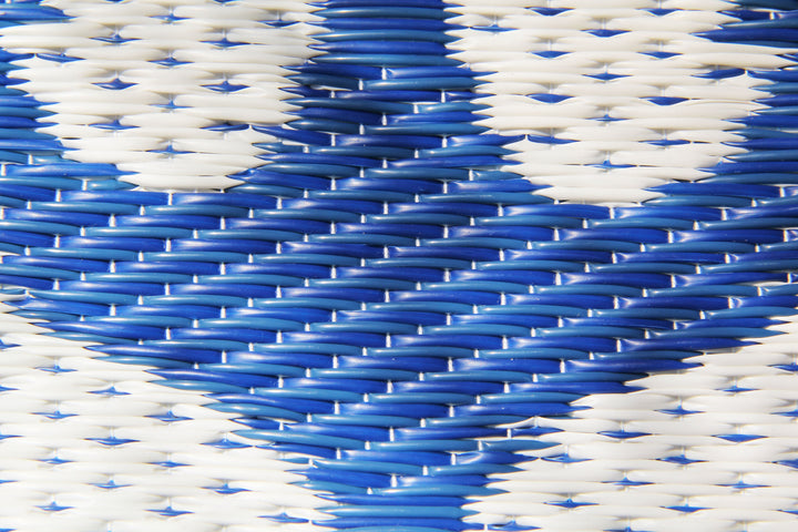 Recycled PET Anchor Outdoor Rug, Blue &amp; White