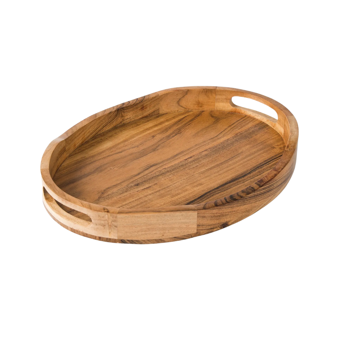 Acacia Wood Oval Serving Tray