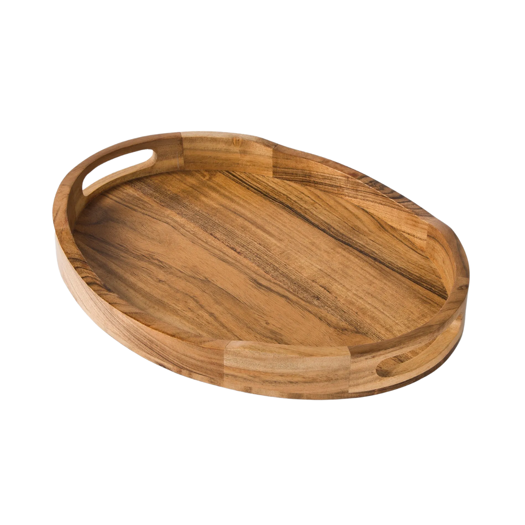 Acacia Wood Oval Serving Tray