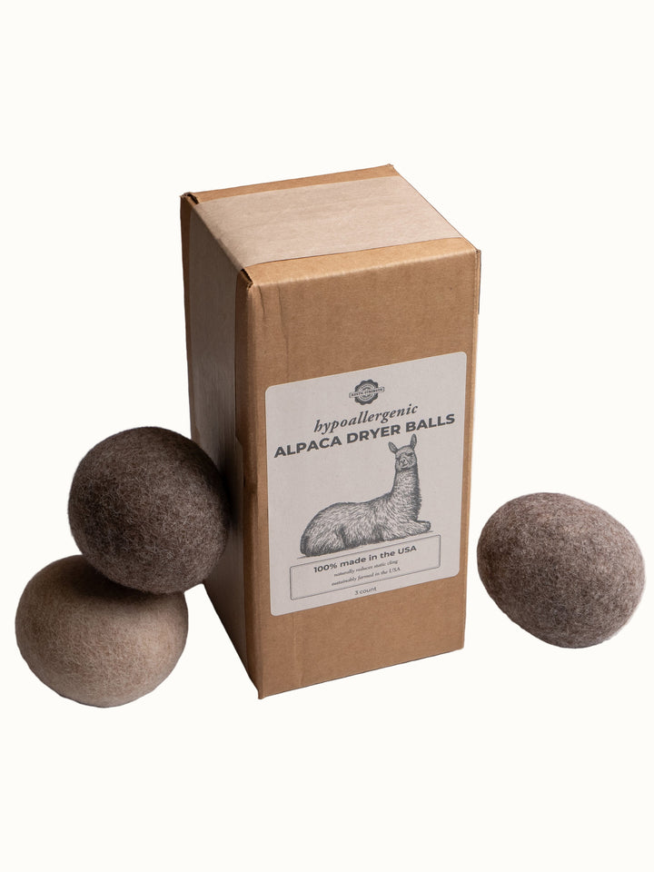Compostable Alpaca Fleece Dryer Balls, 3 Ct.