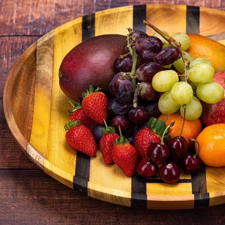 Artisan Upcycled End Grain Fruit Bowls (2 Patterns &amp; 2 Sizes Available)-1