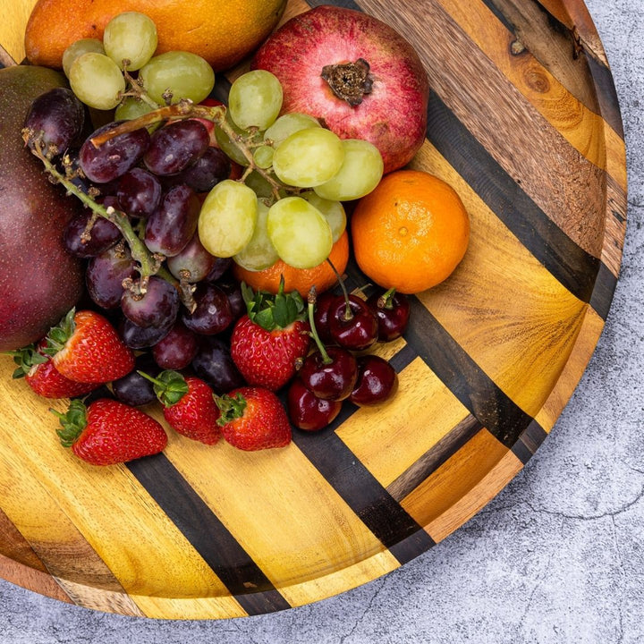Artisan Upcycled End Grain Fruit Bowls (2 Patterns &amp; 2 Sizes Available)-3