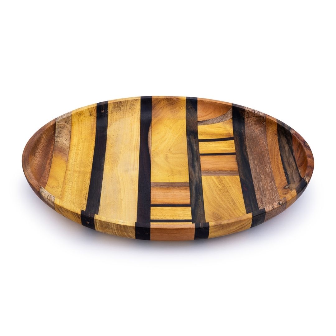 Artisan Upcycled End Grain Fruit Bowls (2 Patterns &amp; 2 Sizes Available)-6