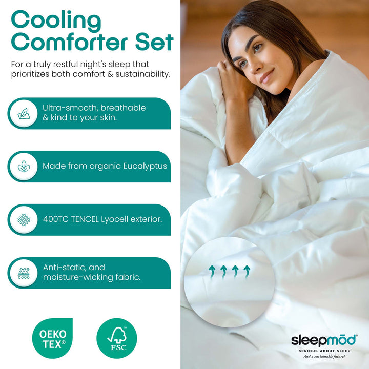 Vegan Eucalyptus Cooling Comforter Bedding Set, 3 Ct.