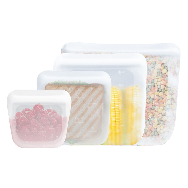 Leak-Proof Food-Grade Silicone Food Storage Bags, 5 Ct.