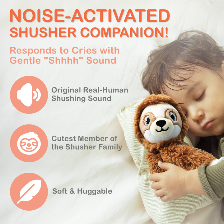 Smart Cry-Detection Sloth Plush Sound Machine Toy