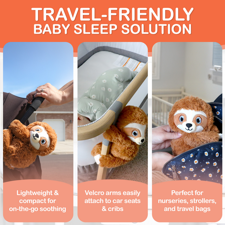 Smart Cry-Detection Sloth Plush Sound Machine Toy