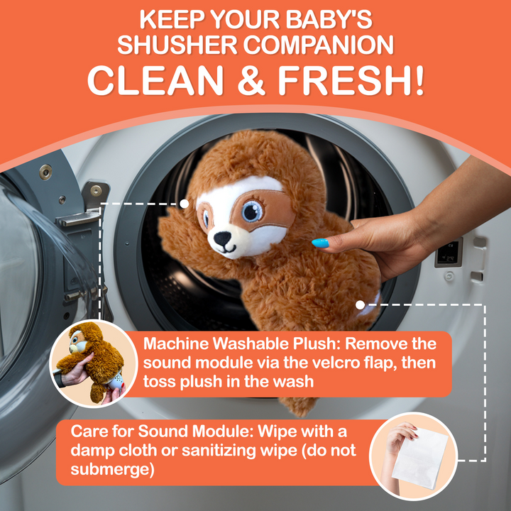 Smart Cry-Detection Sloth Plush Sound Machine Toy