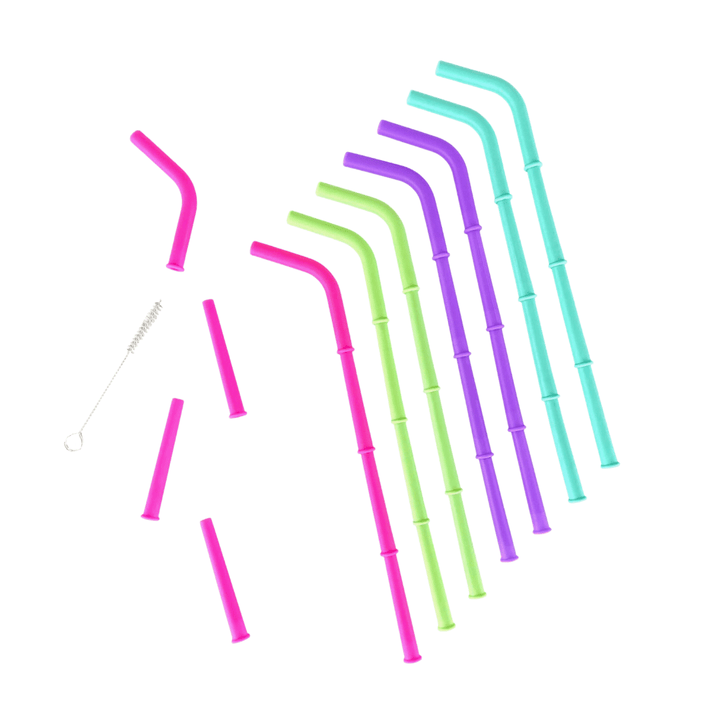 BPA-Free Silicone Adjustable Drinkware Straws, 8 Ct.