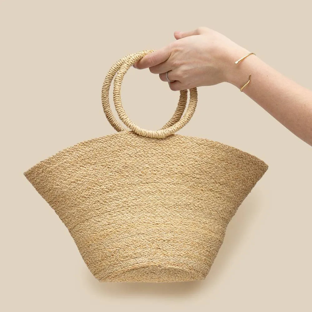 Mini Raffia Palm Ring Bag