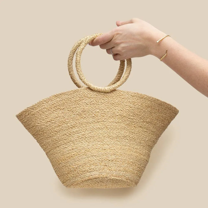 Mini Raffia Palm Ring Bag