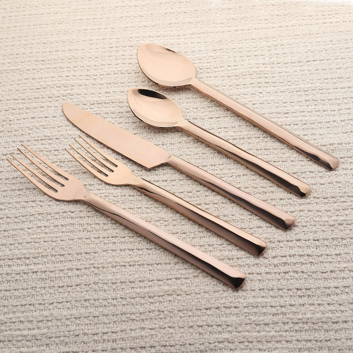 PVD Stainless Steel Flatware Set, Gold, 5 Ct.