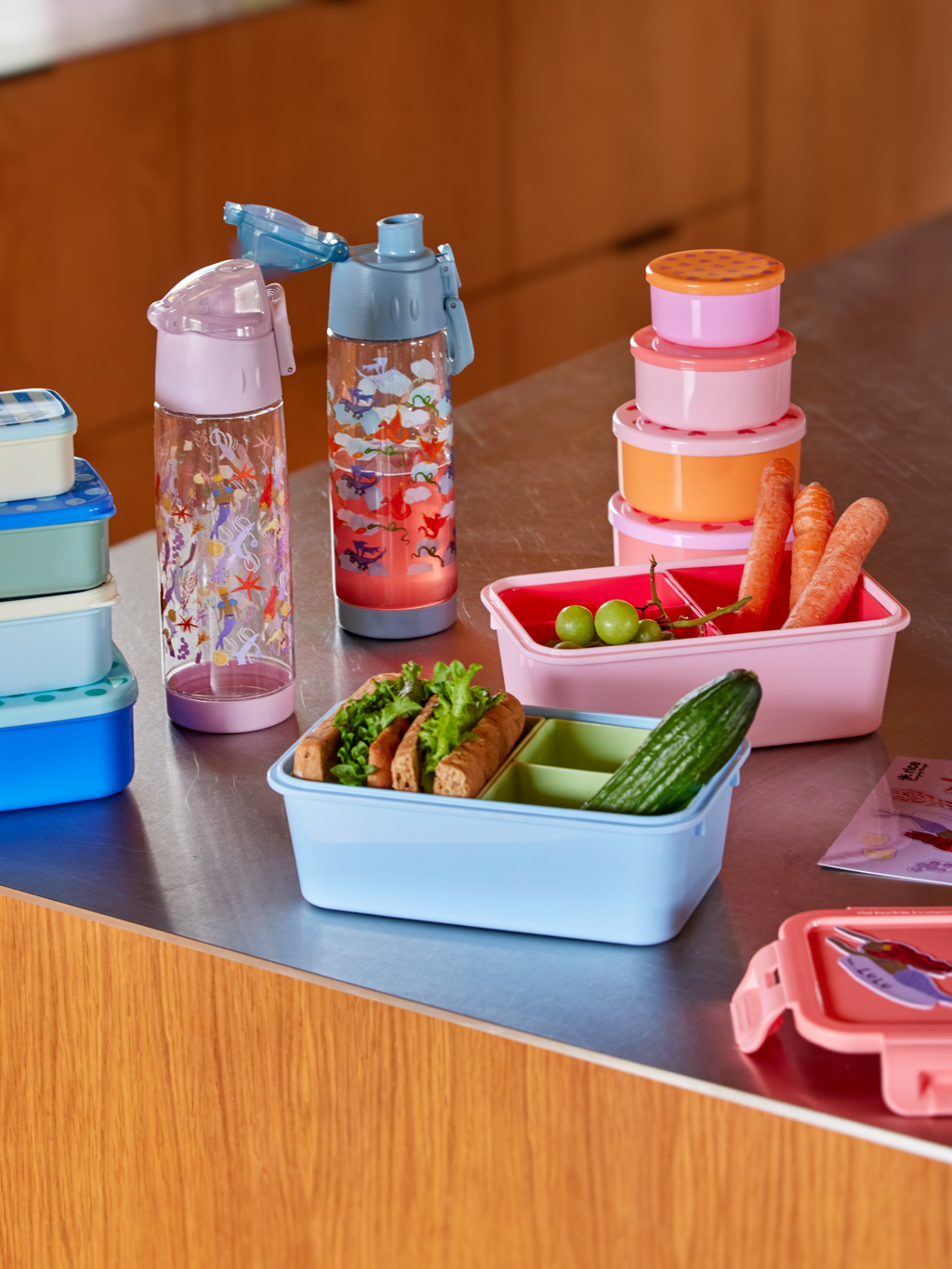 BPA-Free Bento Food Storage Box, 8" x 5", Pink