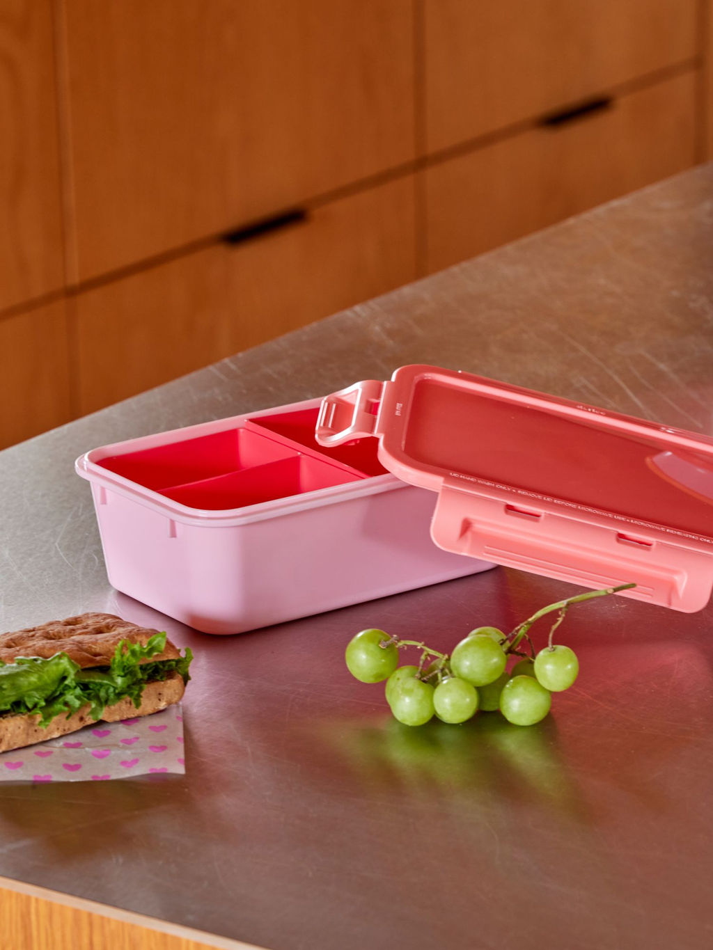 BPA-Free Bento Food Storage Box, 8" x 5", Pink
