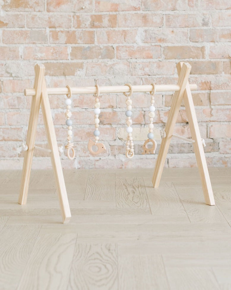 Non-Toxic Wood Baby Gym &amp; Sensory Activity Toy Set