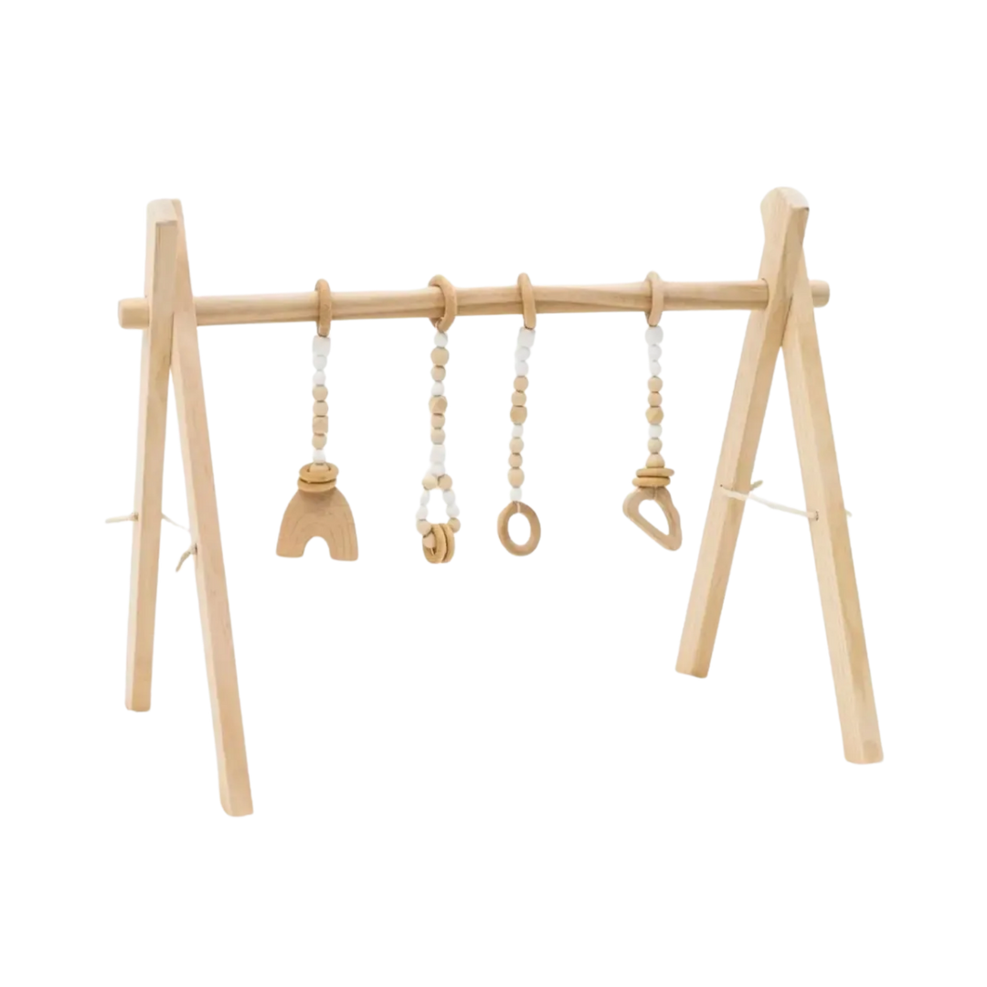 Baby Wooden Gym Mat Play Set