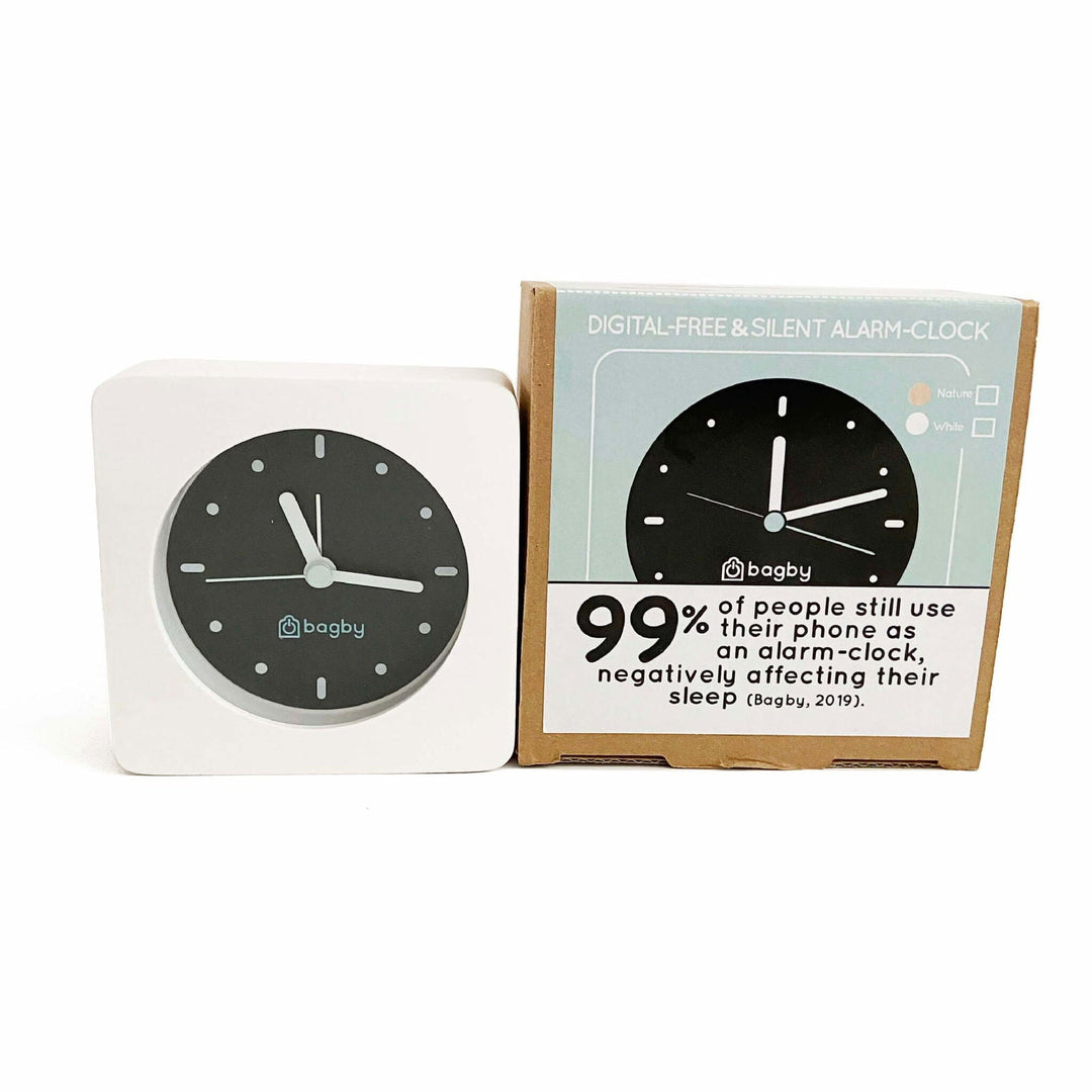 Plastic-Free Solid Wood Silent Analog Alarm Clock
