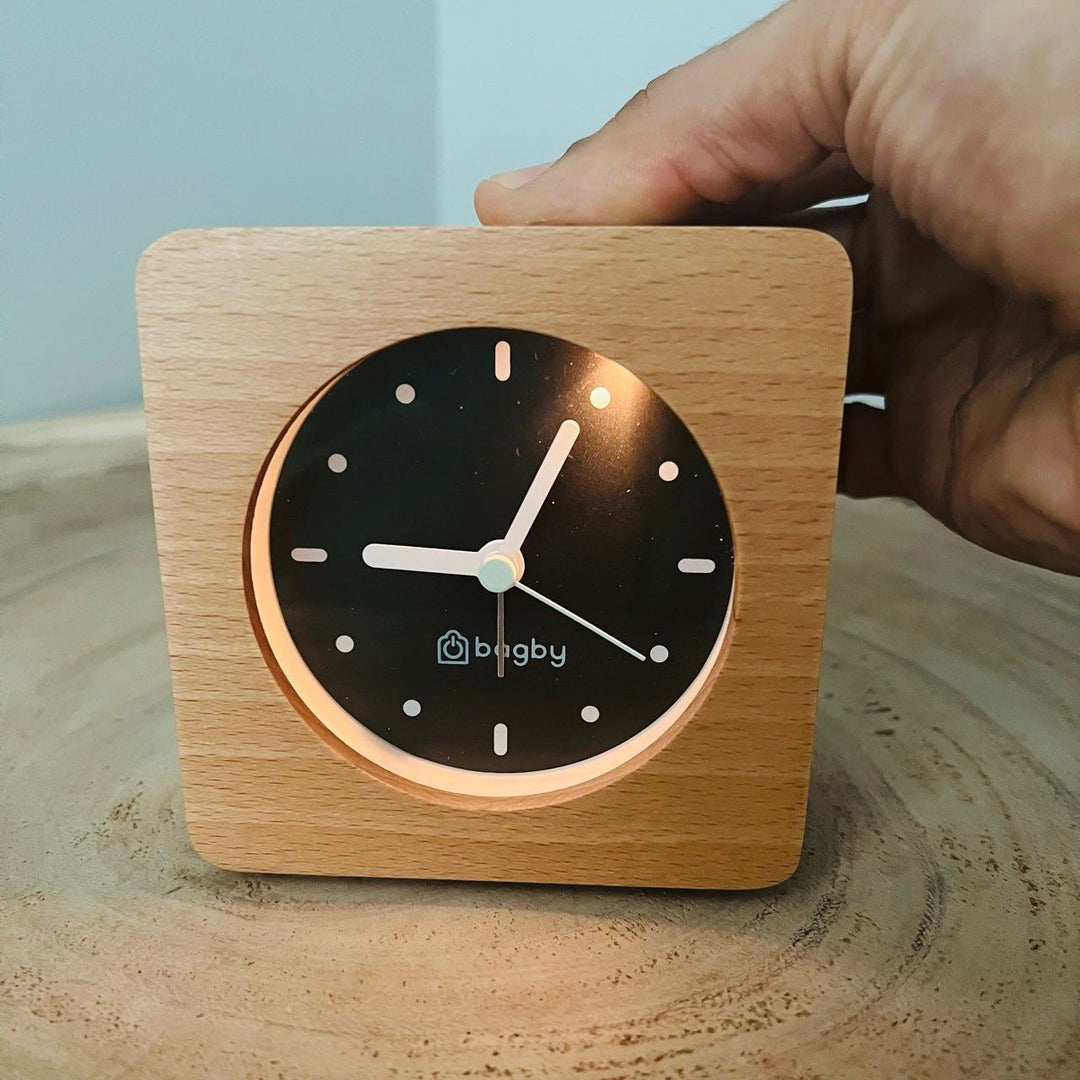 Plastic-Free Solid Wood Silent Analog Alarm Clock