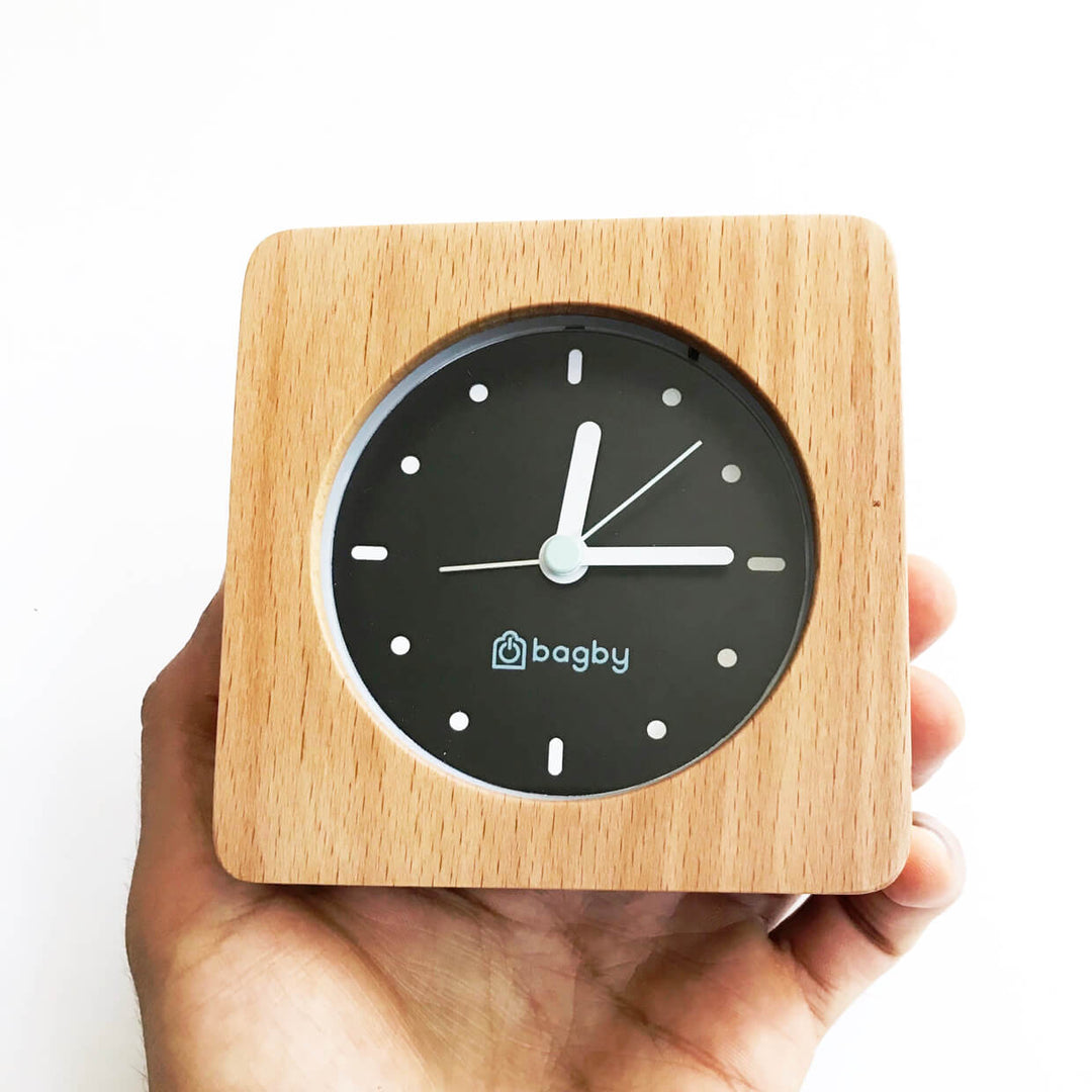 Plastic-Free Solid Wood Silent Analog Alarm Clock