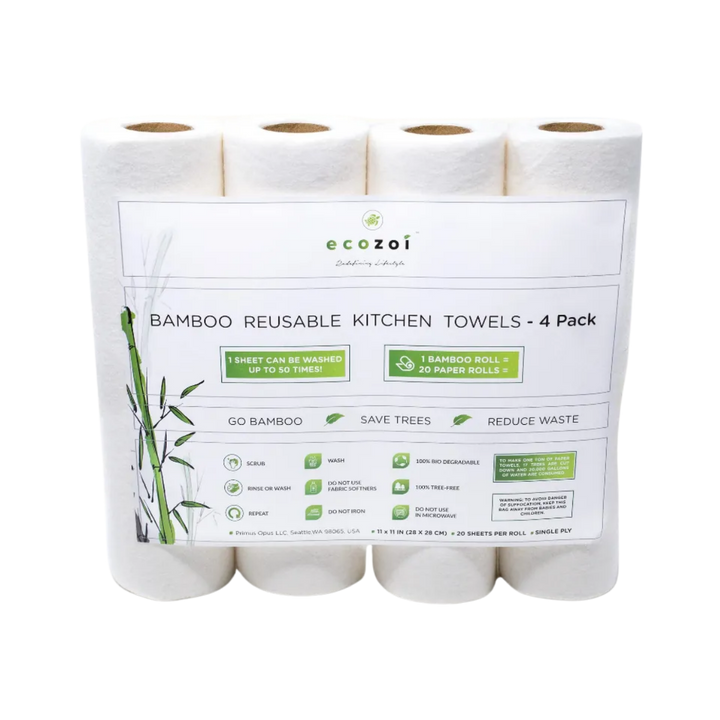 Bamboo Paper Towel Roll Set of 4