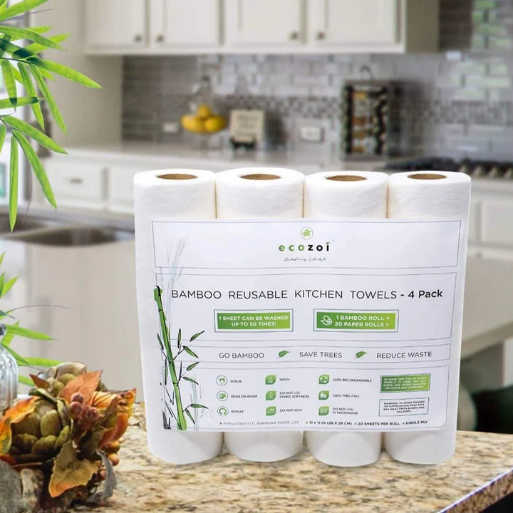 Bamboo Paper Towel Roll Set of 4