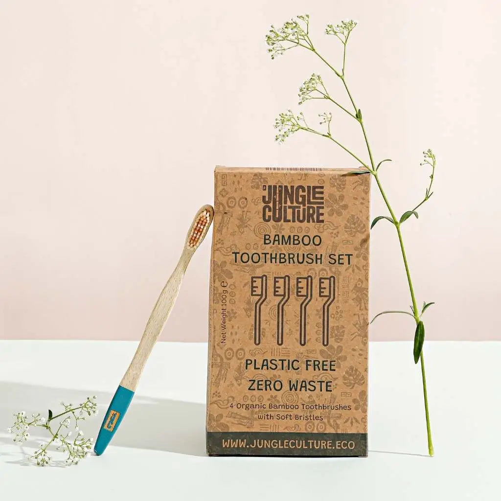 Biodegradable Organic Bamboo Toothbrush Set, 4 Ct.