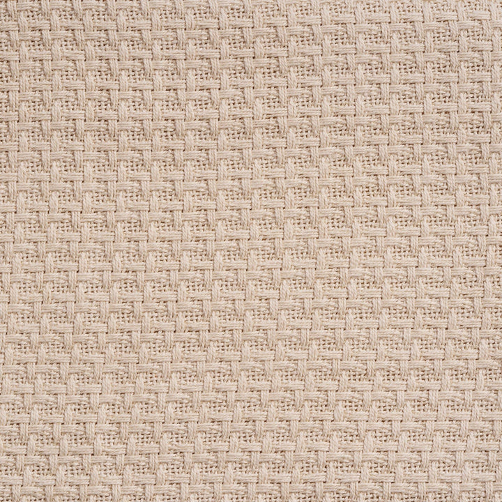 Organic Cotton Basket Weave Throw Blanket, Ivory