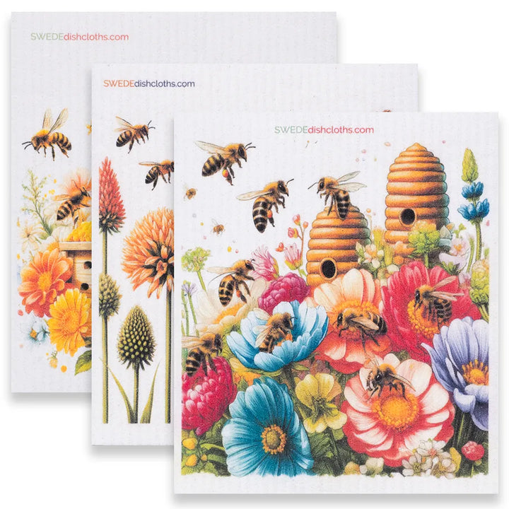 Bee Print Dishcloth Set
