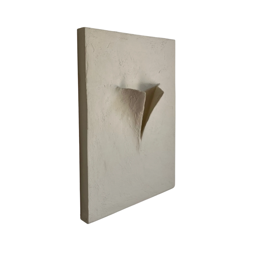 Beige Cement Wall Sculpture