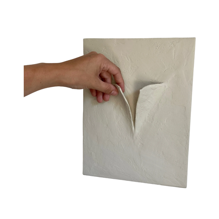 Beige Cement Wall Sculpture