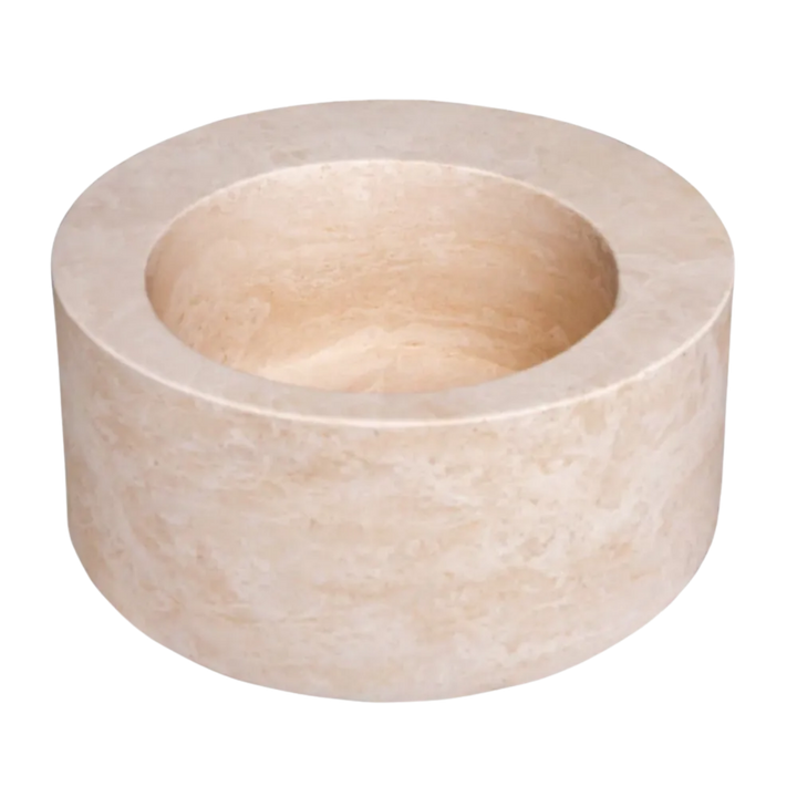 Beige Travertine Round Vessel Sink